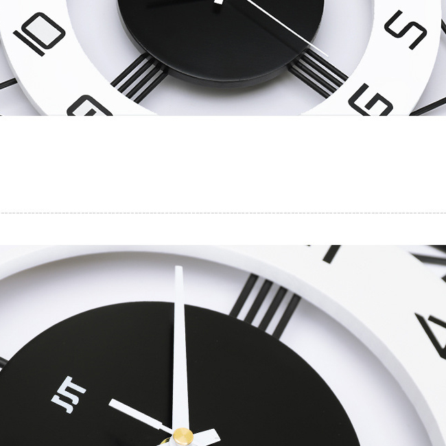 Đồng hồ treo tường màu đen trắng