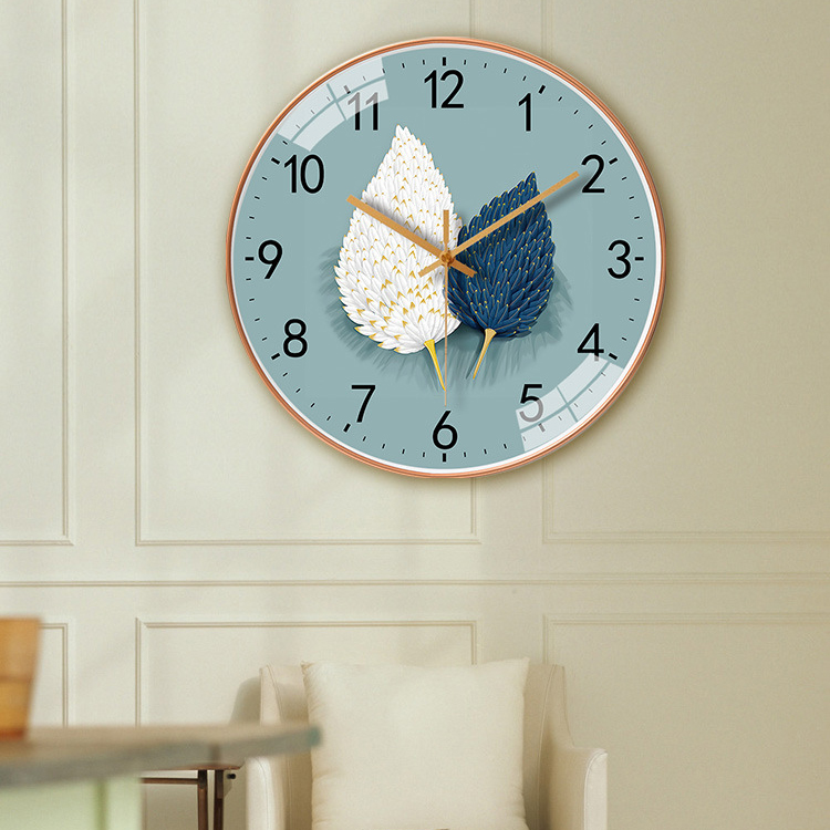 Đồng hồ treo tường tròn màu xanh