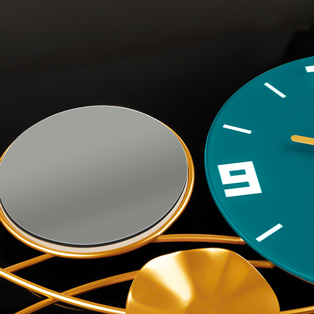 Đồng hồ treo tường trang trí họa tiết hình tròn size lớn 68cm x 42cm