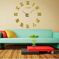 Đồng hồ dán tường cỡ lớn số la mã DH382 - 3 màu ĐEN VÀNG BẠC