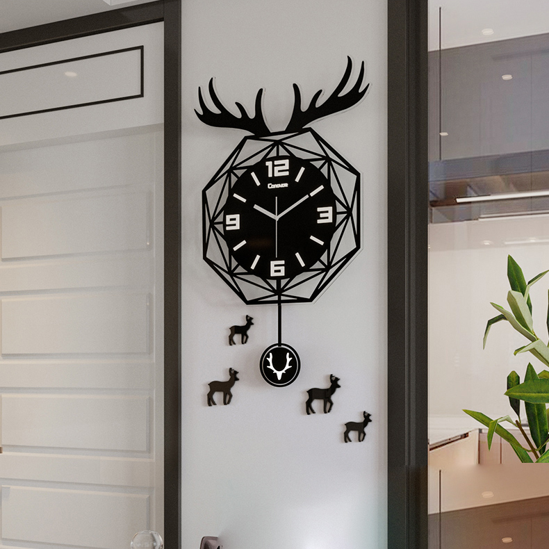 Đồng hồ hươu tài lộc đen