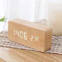 Đồng Hồ Điện Tử  Để Bàn Gỗ Đèn Led - FREE SHIP - Có Báo Thức - Nhiệt Kế  - TẶNG bộ Cáp Sạc